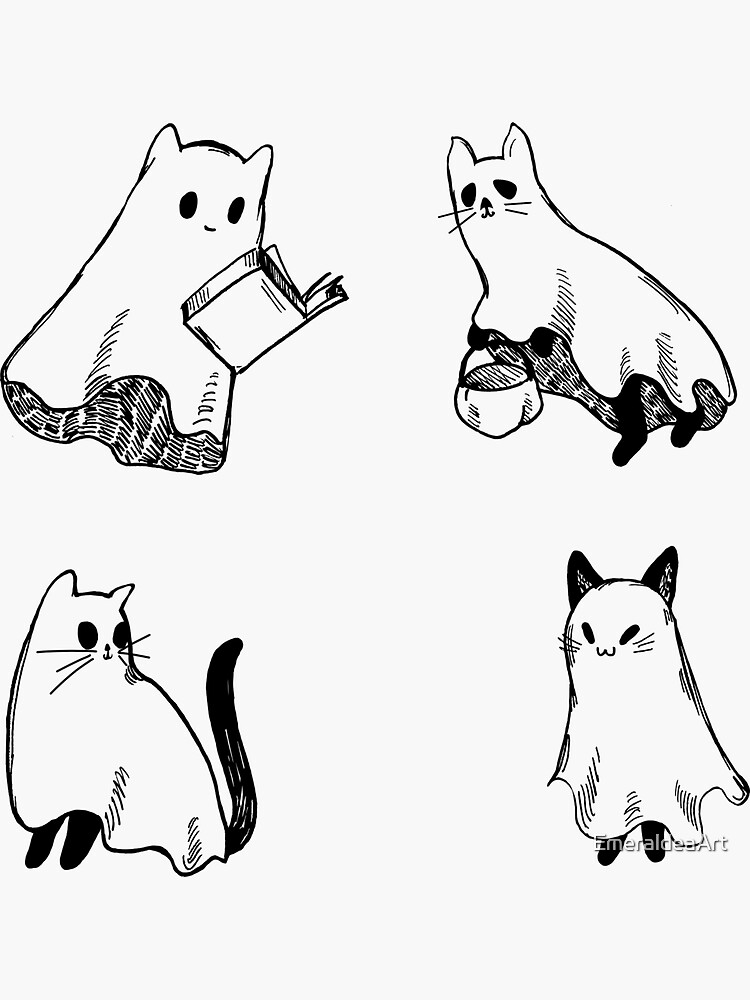 Little Ghost Cat Vinyl Sticker – The Cat Hive