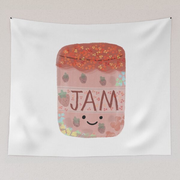 Item preview, Cute floral strawberry jam designed and sold by tinasartspace.
