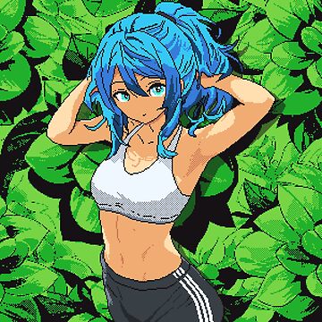 Artwork thumbnail, Anime fit girl pixel art by Retroperks