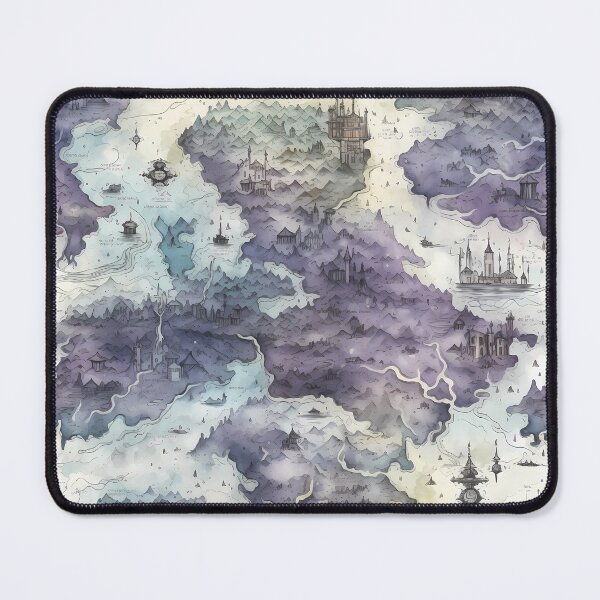 Item preview, Gothic Fantasy World Watercolor Map Pattern on Parchment designed and sold by SchorlCraft.