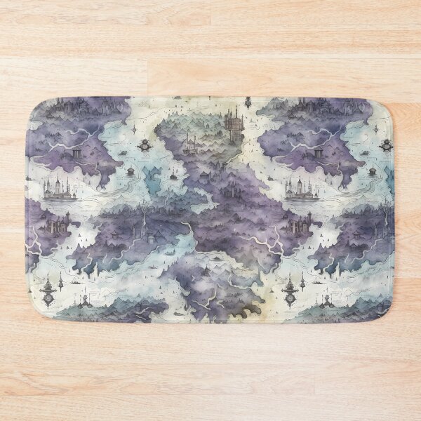 Item preview, Gothic Fantasy World Watercolor Map Pattern on Parchment designed and sold by SchorlCraft.