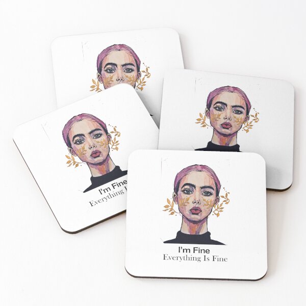 Item preview, I'm fine Everything fine, Sad girl art designed and sold by ZakiaDanishyar.