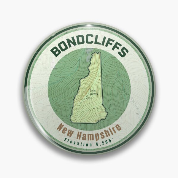 Item preview, Mountain Map NH Shape - Bondcliffs designed and sold by Willz Designz.