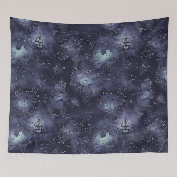 Item preview, Gothic Fantasy World Watercolor Map Pattern on Parchment designed and sold by SchorlCraft.