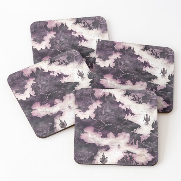 Item preview, Gothic Fantasy World Watercolor Map Pattern on Parchment designed and sold by SchorlCraft.