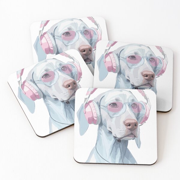 Item preview, Weimaraner dog listening to music wearing sunglasses. designed and sold by melyD74.