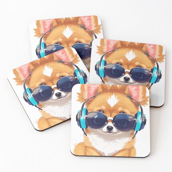 Item preview, Pomchi Pome Dog listening to music wearing sunglasses. designed and sold by melyD74.