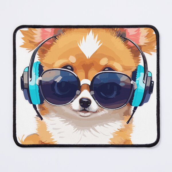 Item preview, Pomchi Pome Dog listening to music wearing sunglasses. designed and sold by melyD74.