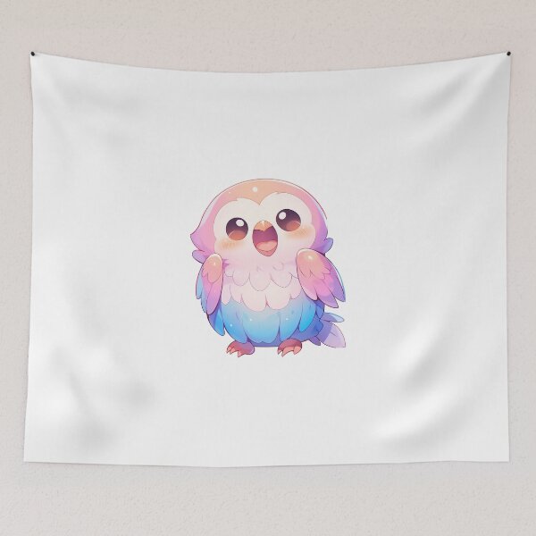 Item preview, colored owl kawaii designed and sold by AntonMontero.