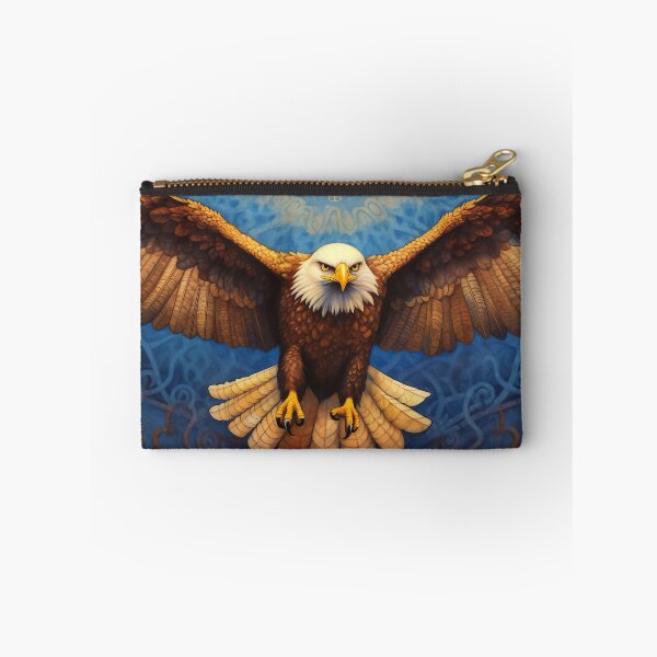 Item preview, Bald eagle flying, United States, abstract blue background designed and sold by Liljinkzy.