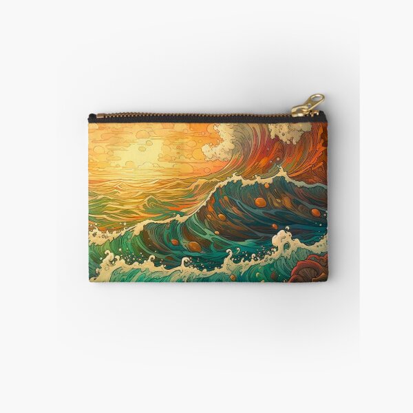 Aperçu de l'œuvre Vague monstrueuse Ocean Sunset Illustration créée et vendue par TheFullFantasy.