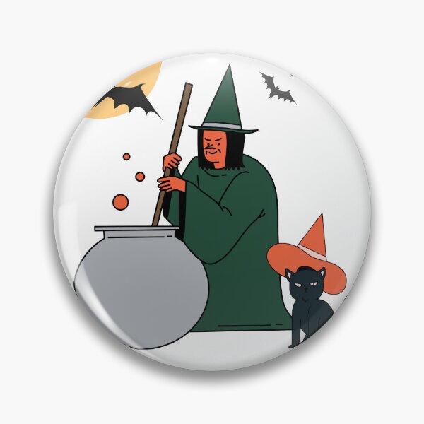 Item preview, Witch With Cauldron, Cat With Hat, Bats designed and sold by AliceAllTheTime.