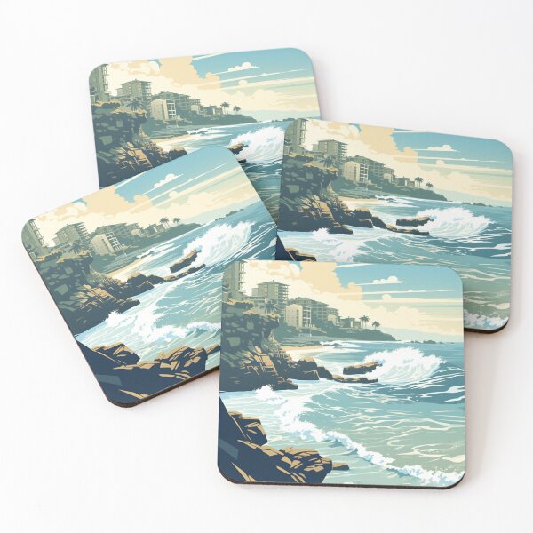 Item preview, Del Mar Beach San Diego Digital Illustration designed and sold by EVAWCollection.