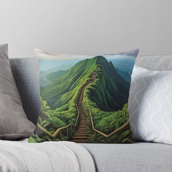 Item preview, Haiku Stairway to Heaven Stairs Oahu Digital Illustration designed and sold by EVAWCollection.