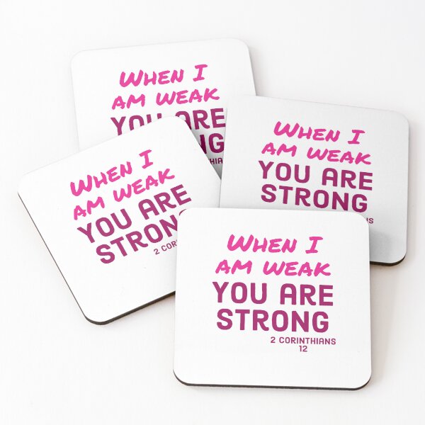 Item preview, He Is Strong, Pink designed and sold by Miles-and-Daisy.