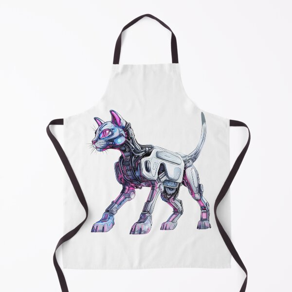 Item preview, Cyberpunk Robot Cat in Neon Colors designed and sold by SchorlCraft.