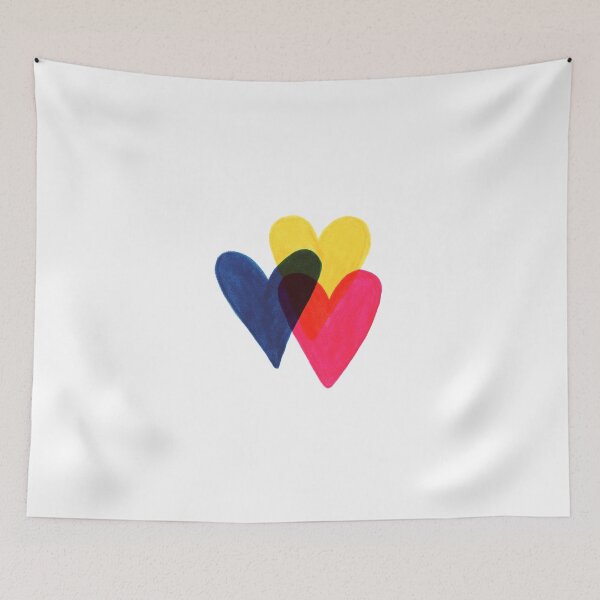 Item preview, Colorful hearts risograph retro illustration designed and sold by EngineerGoC.