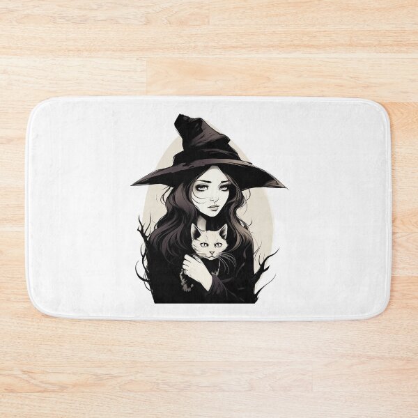 Item preview, Witch with cat line art  designed and sold by Eric Murta Line Art.