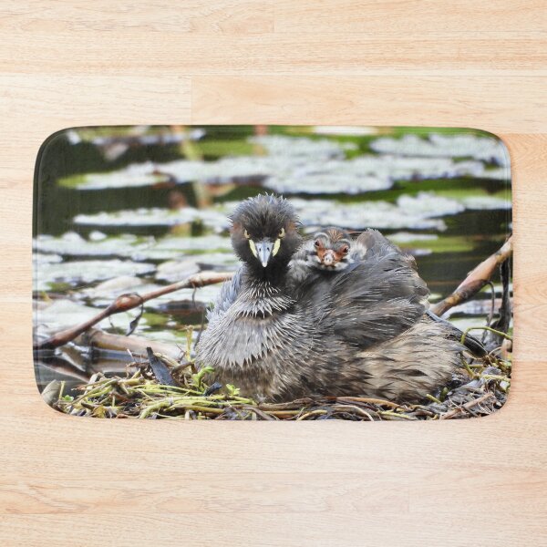 Item preview, Australasian Grebe and young one  designed and sold by Mark Grimsley.