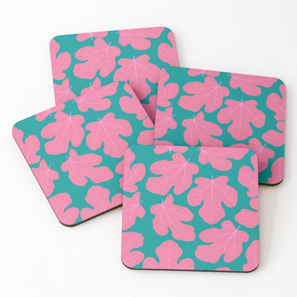 Item preview, Fig leaves - pink on green designed and sold by ToniBDesigns.