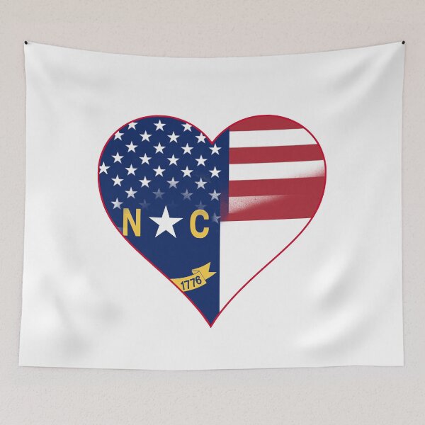 Item preview, State of North Carolina Flag and American Flag Fusion Design designed and sold by Gsallicat.
