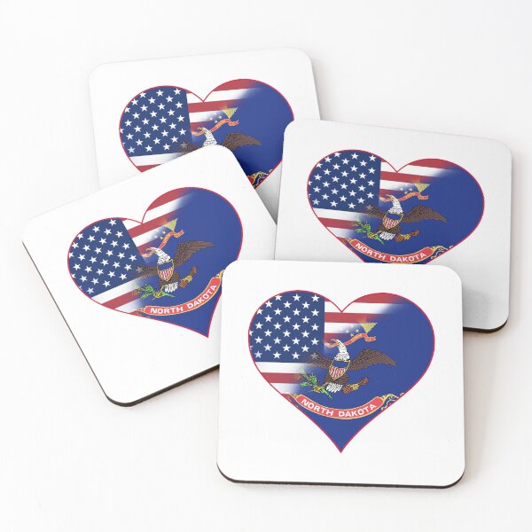 Item preview, State of North Dakota Flag and American Flag Fusion Design designed and sold by Gsallicat.