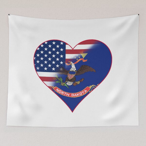 Item preview, State of North Dakota Flag and American Flag Fusion Design designed and sold by Gsallicat.