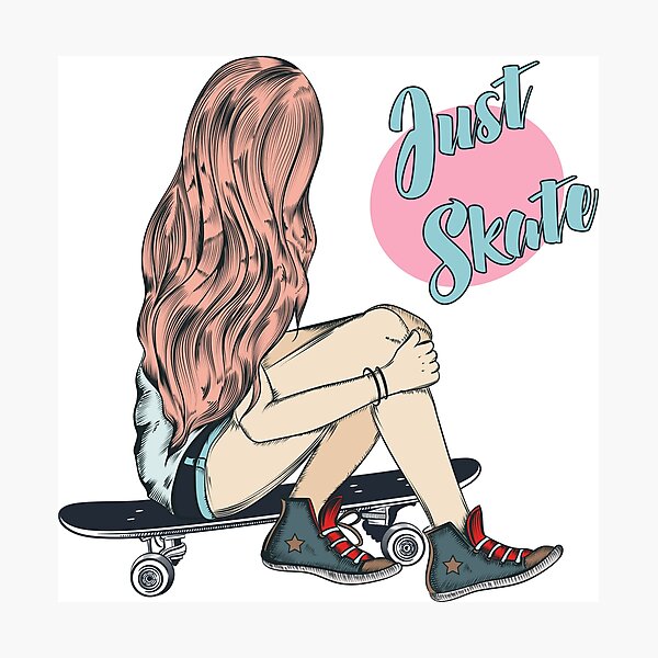 Item preview, Girls Skate Too , Born To skate And Be Cool designed and sold by Livn2laugh.