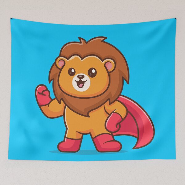 Item preview, Roaring into Action: Cute Lion Superhero designed and sold by hjian8219.