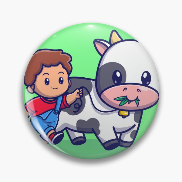 Item preview, A Delightful Stroll: Cute Boy Walking with Cow designed and sold by hjian8219.