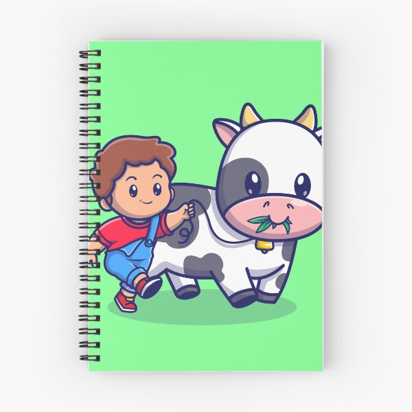 Item preview, A Delightful Stroll: Cute Boy Walking with Cow designed and sold by hjian8219.