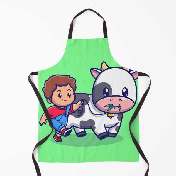 Item preview, A Delightful Stroll: Cute Boy Walking with Cow designed and sold by hjian8219.