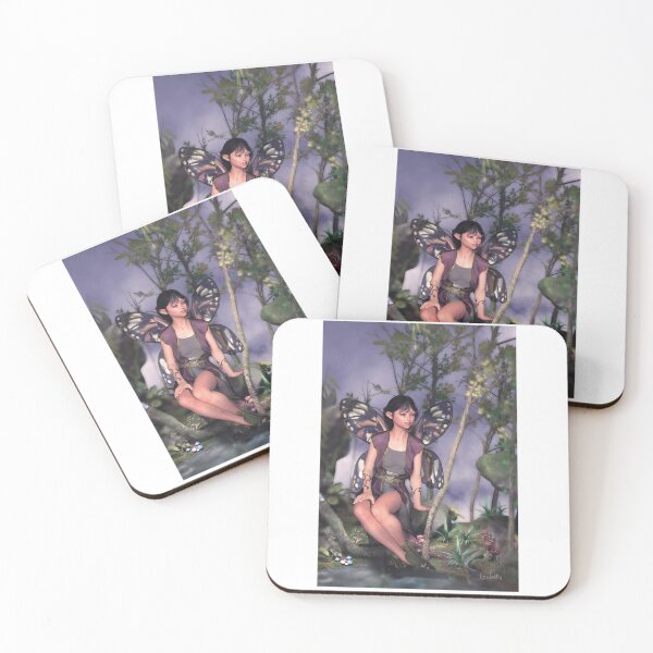 Item preview, Fairy sitting by a small pond in the woods designed and sold by Fantasyart123.