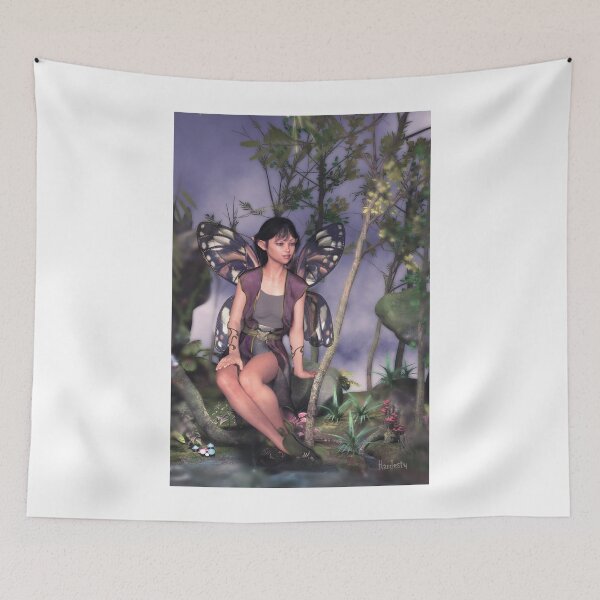 Item preview, Fairy sitting by a small pond in the woods designed and sold by Fantasyart123.