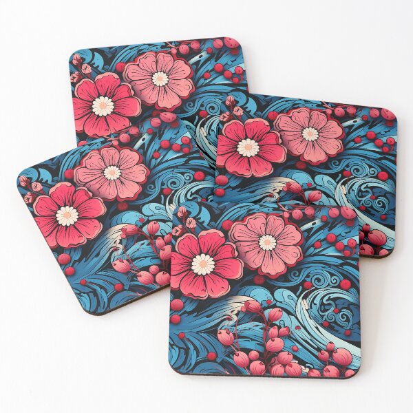 Item preview, Romantic Floral With Ocean Waves and A Touch of Cherries designed and sold by MapleTArts.