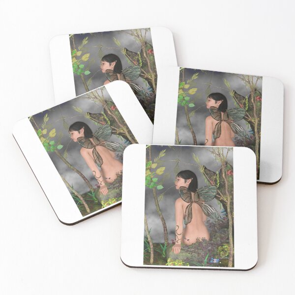 Item preview, Fairy sitting on a rock in the woods designed and sold by Fantasyart123.