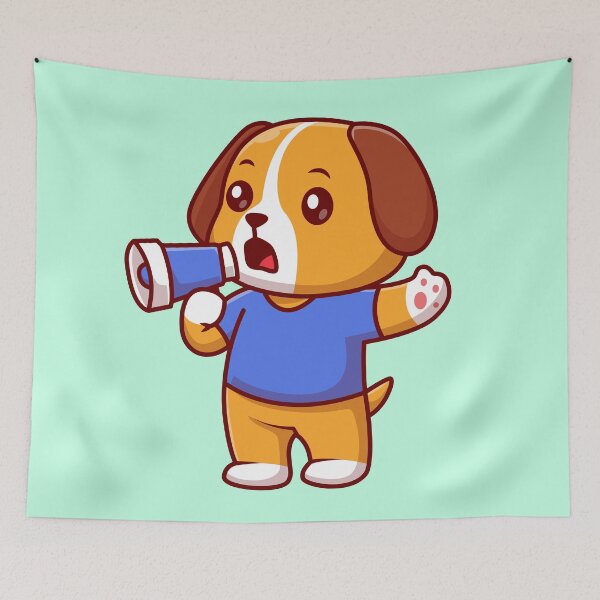 Item preview, Paws of Power: Cute Dog Holding Megaphone designed and sold by hjian8219.