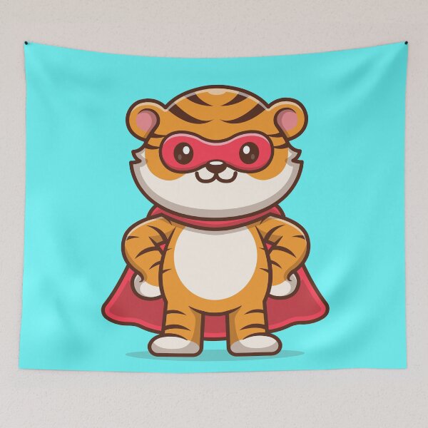 Item preview, Roaring Hero: Cute Tiger Superhero designed and sold by hjian8219.