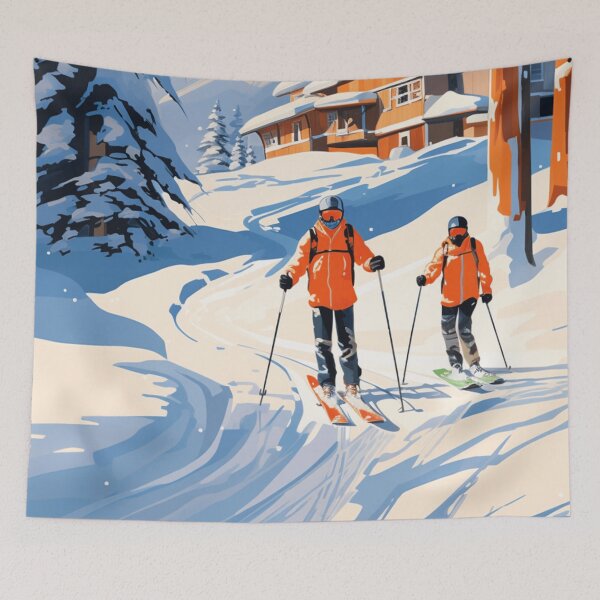 Item preview, Skiers in the Ski Resort designed and sold by StudioRedKoala.