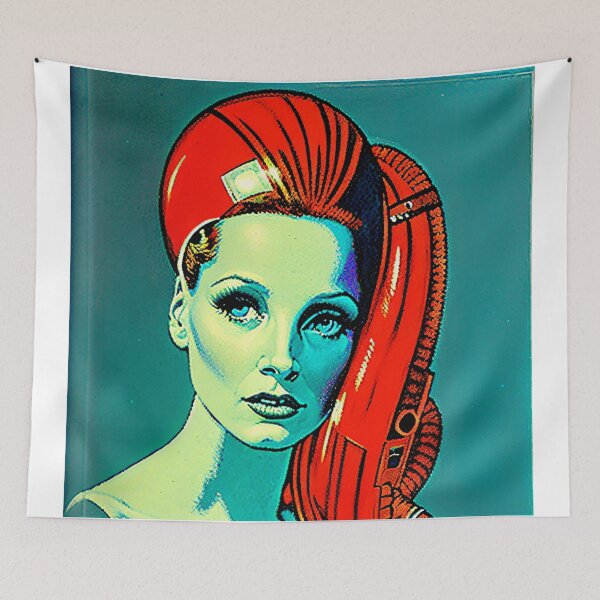 Item preview, A retrofuturistc portrait  | Digital art | retro art aesthetic designed and sold by CiceroSpin.
