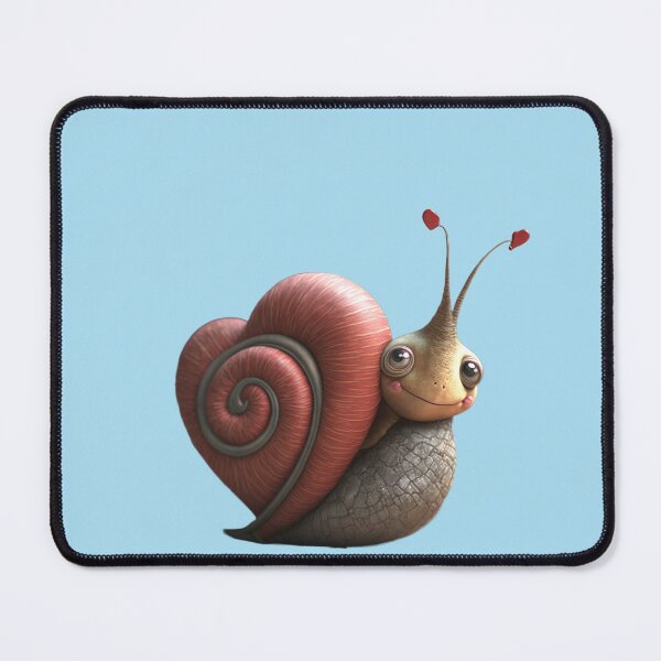 Item preview, Friendly Smiling cute Snail Buddy Happy Sweet Gastropod with a heart shaped shell designed and sold by Vicki Noble Art.