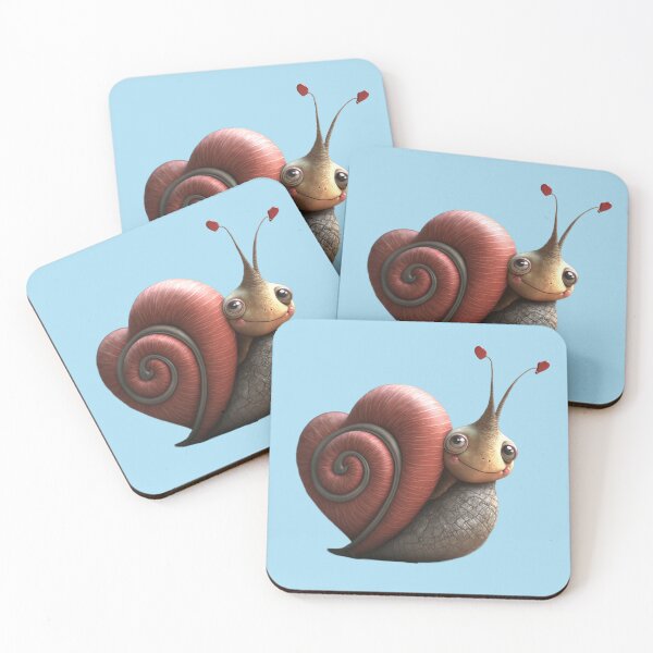 Item preview, Friendly Smiling cute Snail Buddy Happy Sweet Gastropod with a heart shaped shell designed and sold by Vicki Noble Art.