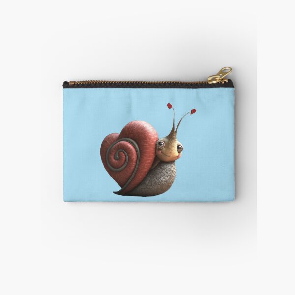 Item preview, Friendly Smiling cute Snail Buddy Happy Sweet Gastropod with a heart shaped shell designed and sold by Vicki Noble Art.