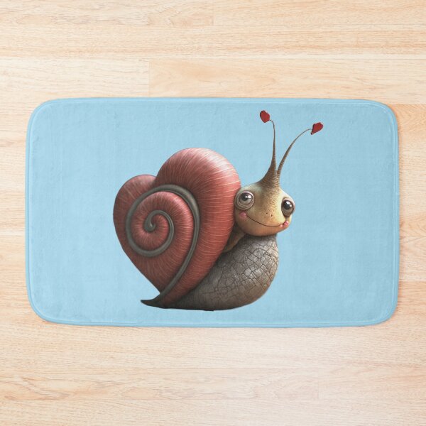 Item preview, Friendly Smiling cute Snail Buddy Happy Sweet Gastropod with a heart shaped shell designed and sold by Vicki Noble Art.