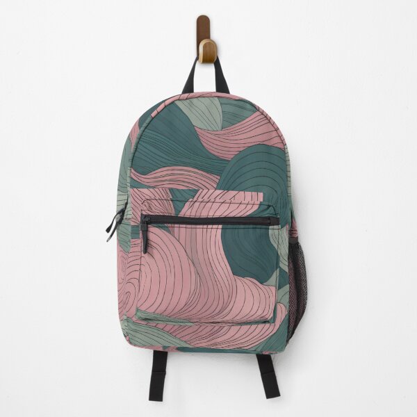 Item preview, Abstract Seamless Pattern with Pink and Green Waves designed and sold by ChimzyArtWork.