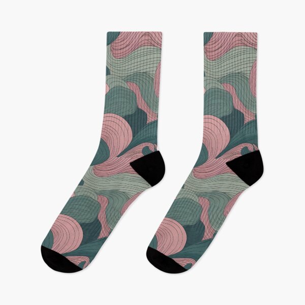 Item preview, Abstract Seamless Pattern with Pink and Green Waves designed and sold by ChimzyArtWork.