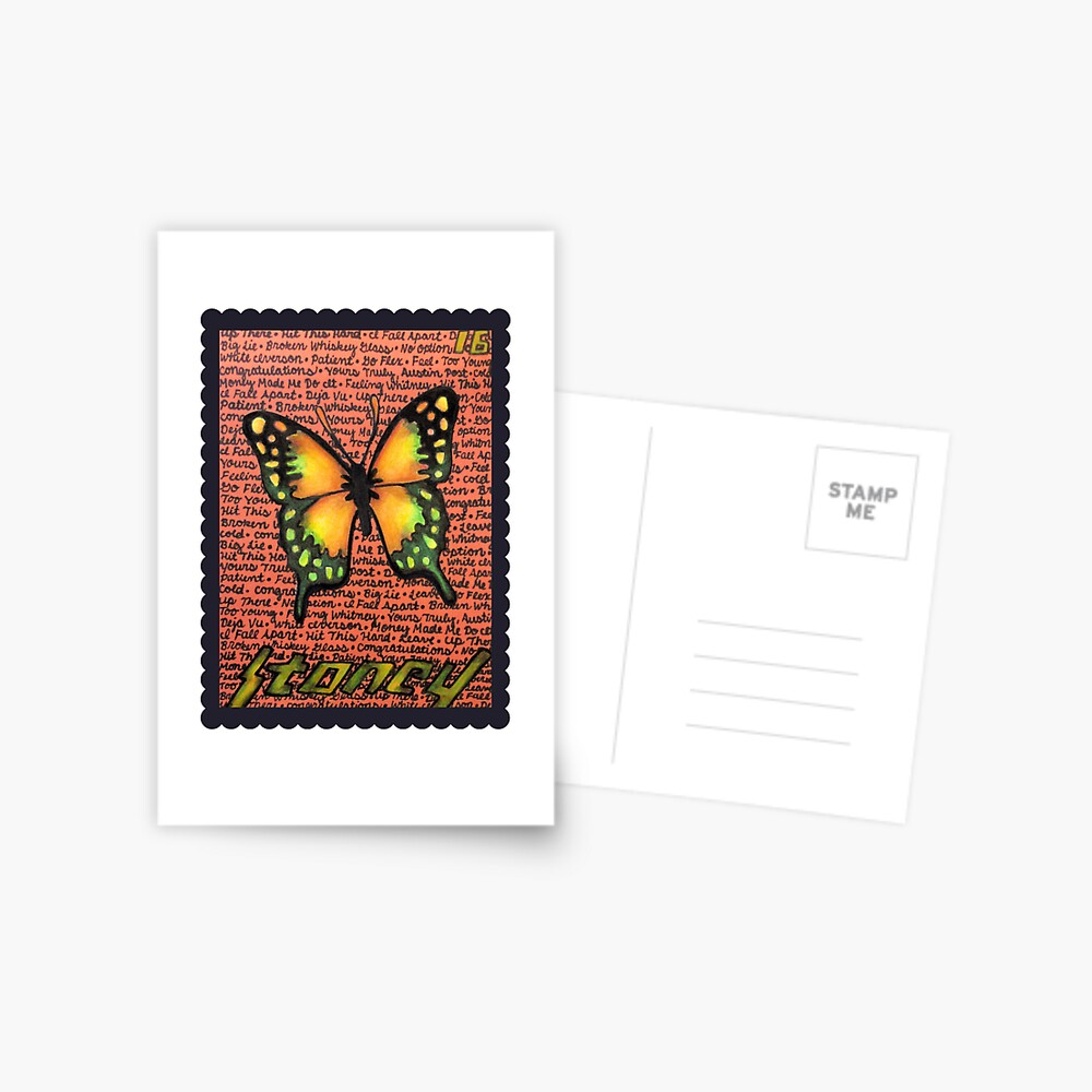 Post Malone Stoney Butterfly Stamp Sticker for Sale by Riley Camp