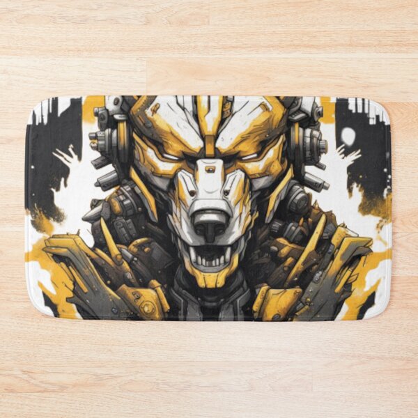 Item preview, Badass Black & Gold Cyberpunk Wolf  designed and sold by Dioscuri Digital.
