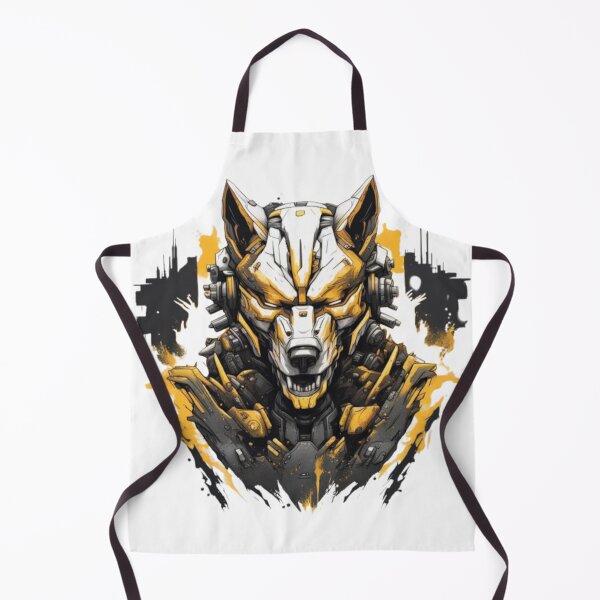 Item preview, Badass Black & Gold Cyberpunk Wolf  designed and sold by Dioscuri Digital.
