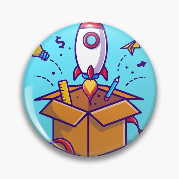 Item preview, cute Rocket Launch from Box: Cartoon Icon Illustration designed and sold by hjian8219.